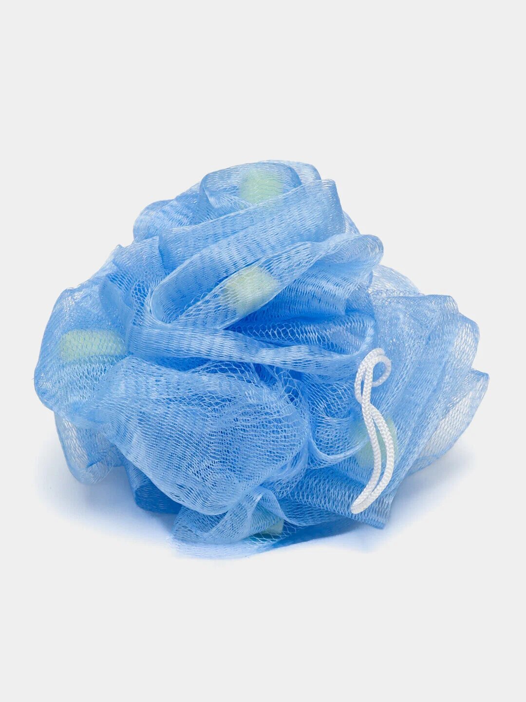 Мочалка бант для тела и пилинга, мягкая, губчатая сетчатая, круглая