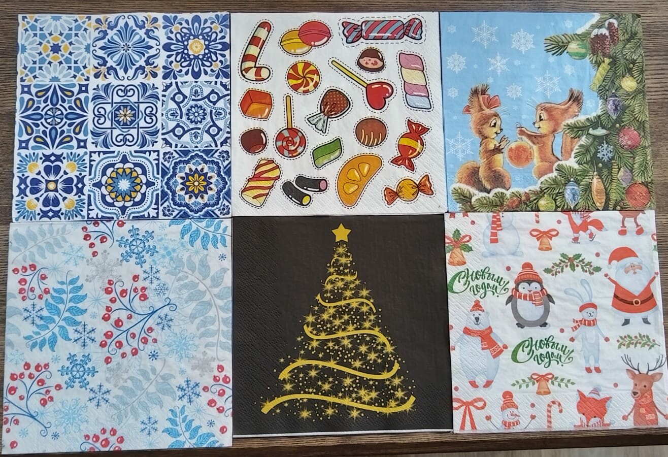 Набор салфеток для декупажа 12 шт