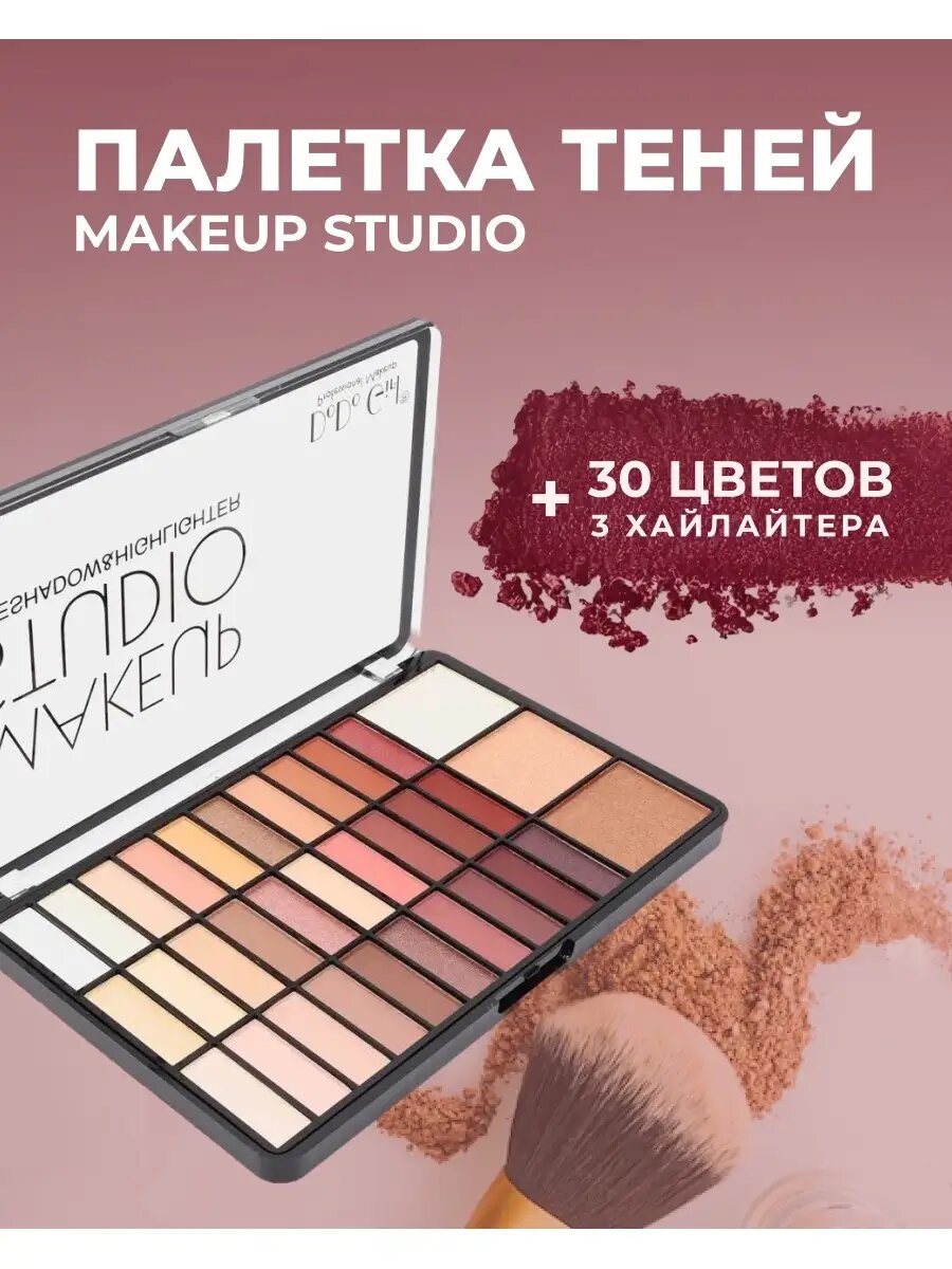 Палитра теней для век Тени для глаз, палетка для век и глаз с матовыми и блестящими оттенками — фото 1