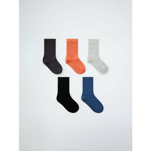 Носки Sela 5 пар, размер 16/18, серый, оранжевый носки sela 5 пар размер 16 18 зеленый синий