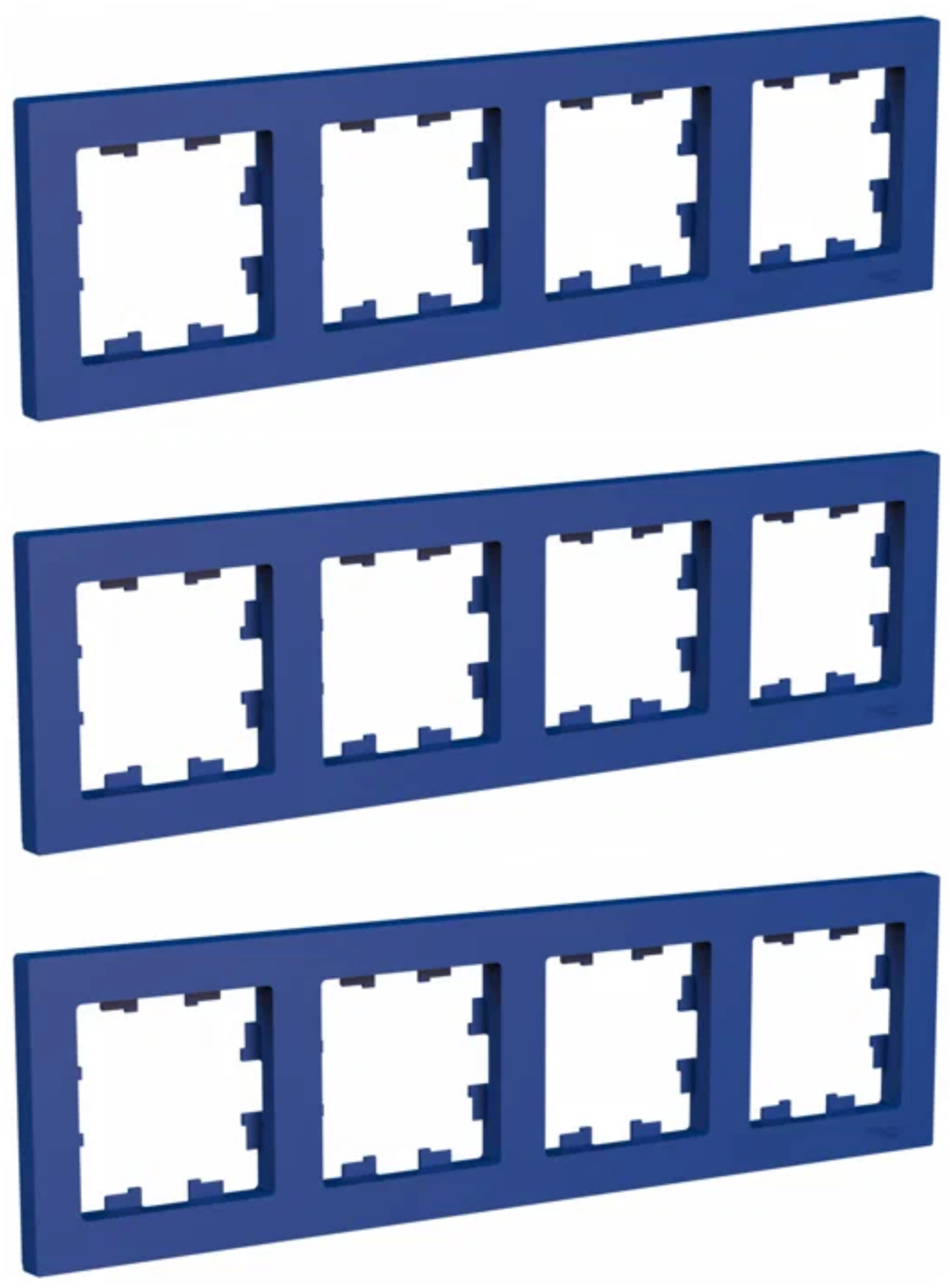 Рамка 4-постовая, универсальная, Schneider Electric/Systeme Electric AtlasDesign, аквамарин ATN001104(комплект 3 шт.)