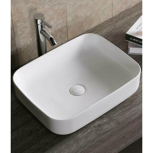 Раковина Ceruttispa CR0084 накладная, белая, прямоугольная 500х400х135