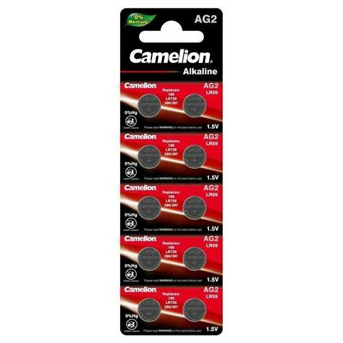 Батарейка Camelion AG2/LR726 Alkaline 1.5V BL10 , 10шт. ansmann батарейка ansmann alkaline x power e bl10 10шт 5015711