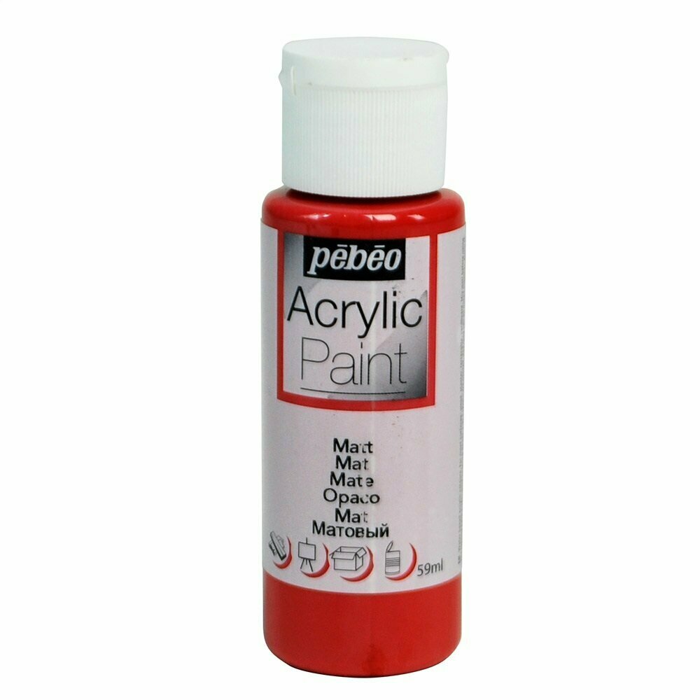 Краска акриловая 59 мл PEBEO Acrylic Paint декоративная матовая 097808 красный кирпич