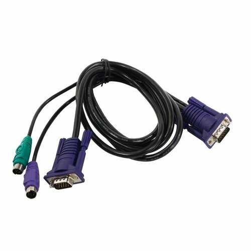 D-Link DKVM-CB/B1A Кабель KVM длиной 1,8 м с разъемами VGA и PS/2 для DKVM-4K/B