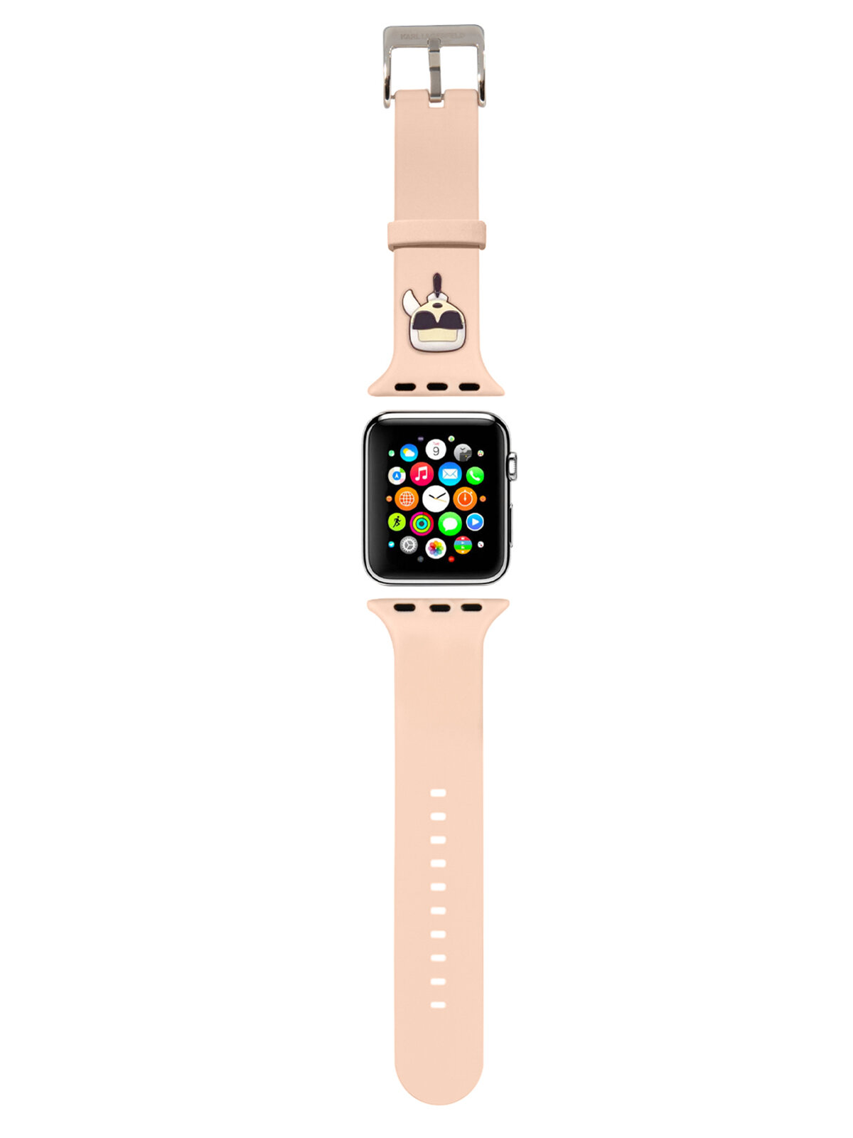 Lagerfeld для Apple Watch 45/44/42 mm ремешок Silicone Karl head Pink