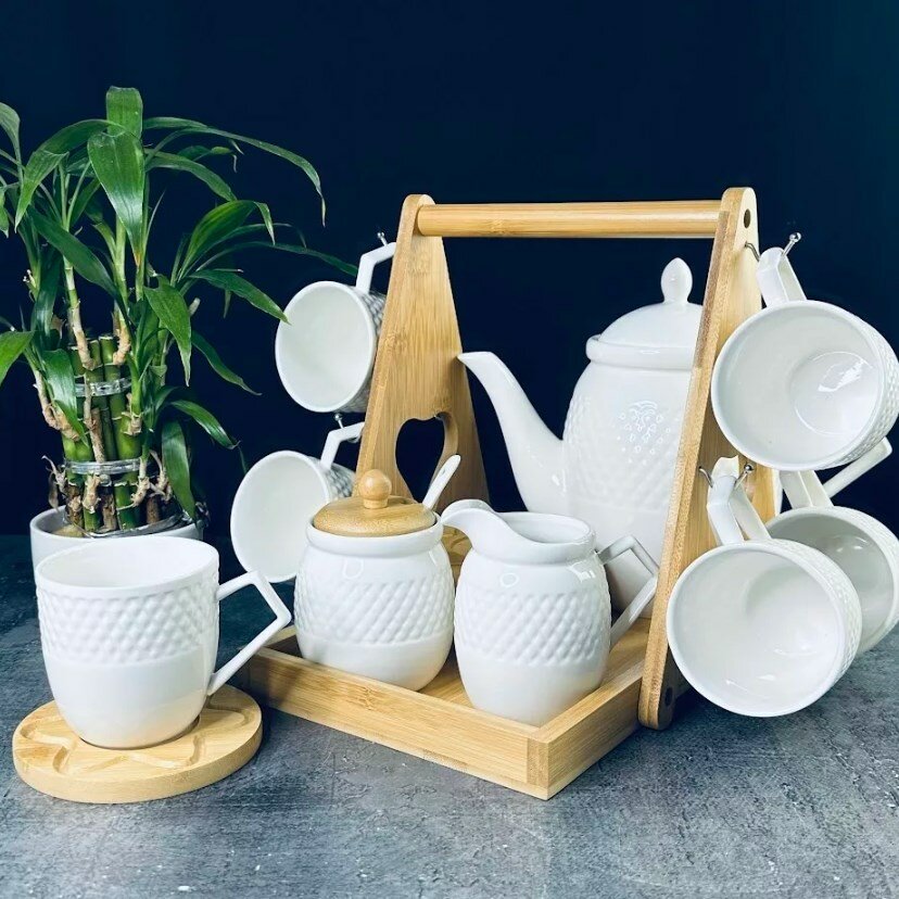 Чайный сервиз 15пр. на подставке BAMBOO 140-025 118-140-025