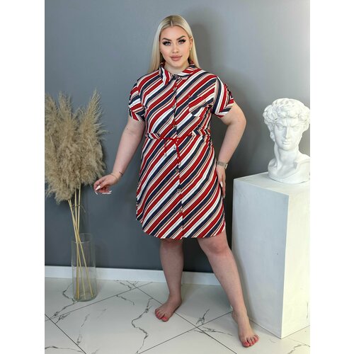 фото Халат , размер l, красный, синий luno