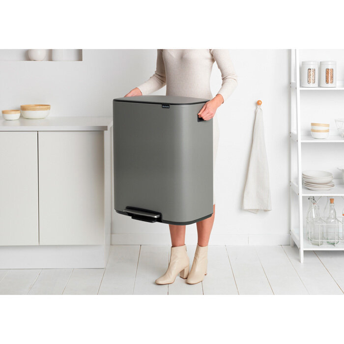 Мусорный бак с педалью 2 х 30 л Brabantia Pedal Bin Bo Минерально-серый - фото №13