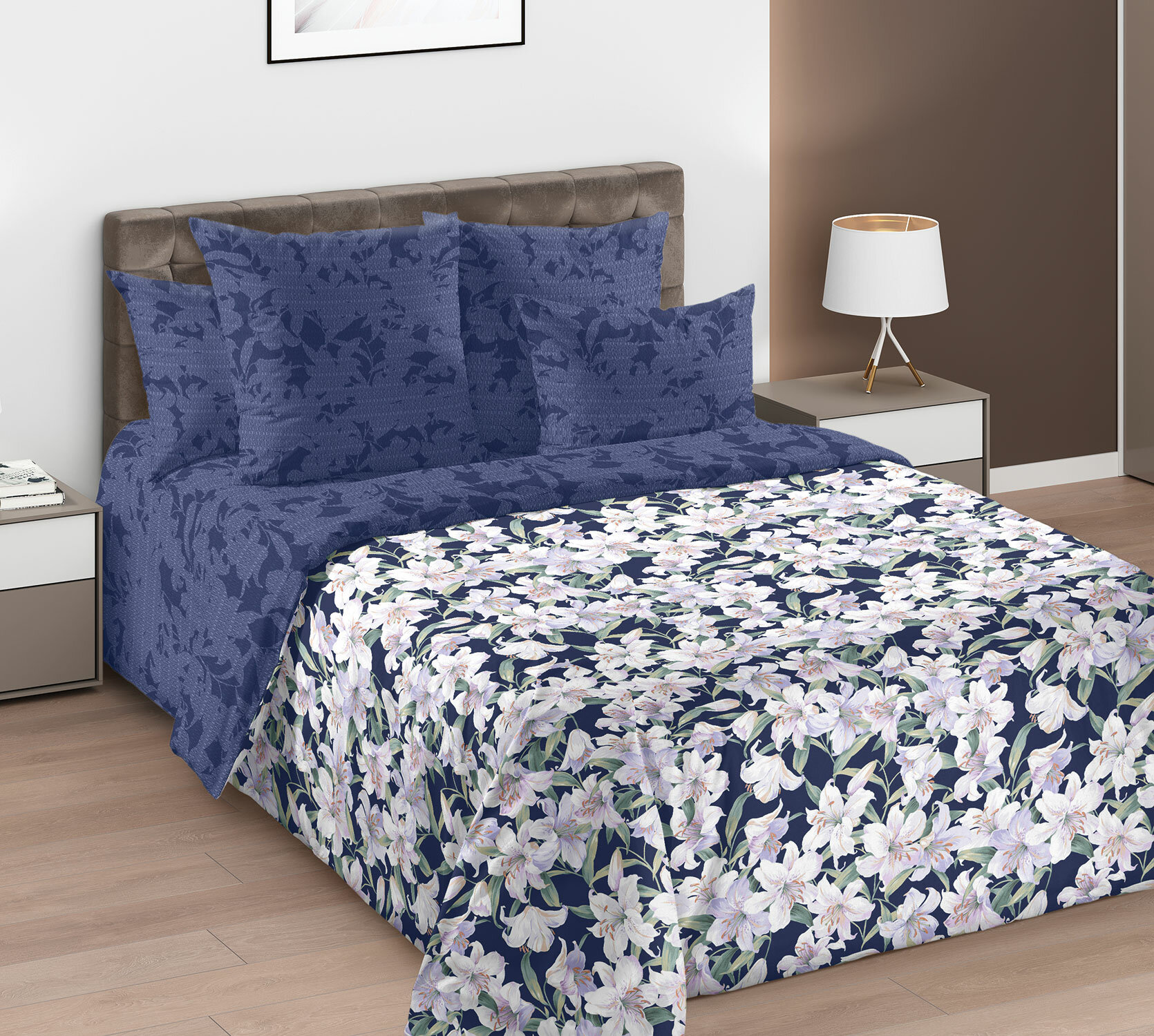 Постельное белье Эстелла 1, перкаль 125 г/м2, Евро стандарт