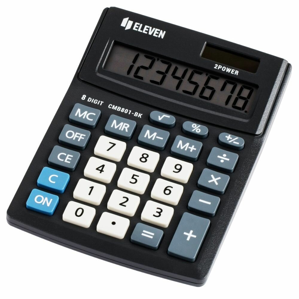 Калькулятор настольный Eleven "Business Line" 8 разрядов, 102*137*31мм, двойное питание, черный
