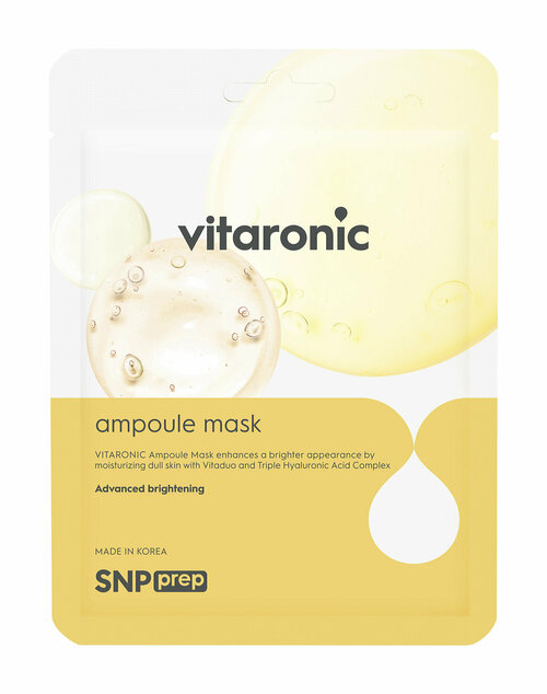Тканевая маска для сияния кожи лица SNP Prep Vitaronic Ampoule Mask