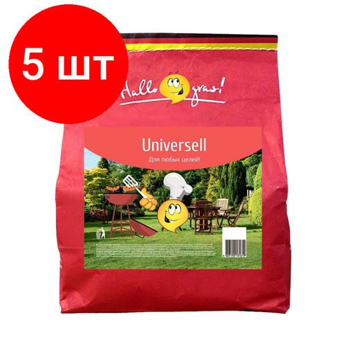 Комплект 5 упаковок, Семена газонной травы UNIVERSELL GRAS (1 кг),201057 hallo gras blumen 7 кг 7 кг