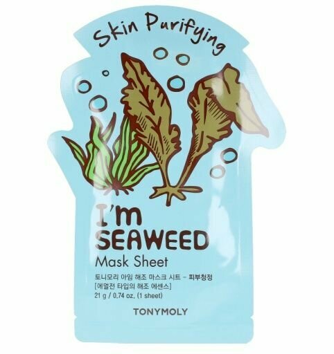 TONYMOLY набор Очищающая тканевая маска для лица с экстрактом морских водорослей I AM SEAWEEDS MASK SHEET PURIFYING, 5 шт*21 мл