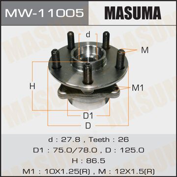 Ступичный узел Masuma front prius/ nhw20 Masuma MW11005