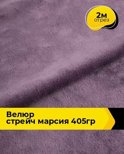 Ткань для шитья и рукоделия Велюр стрейч "Марсия" 405гр 2 м * 150 см, фиолетовый 073