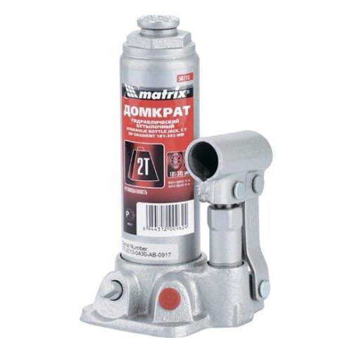 Matrix Домкрат Matrix бутылочный 2т h подъема 181–345мм
