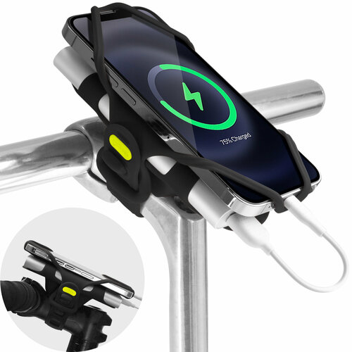 Держатель для смартфона 07-211010 силикон. На вынос универс. 4.7'-7.2' BIKE TIE PRO PACK 2 черный BONE