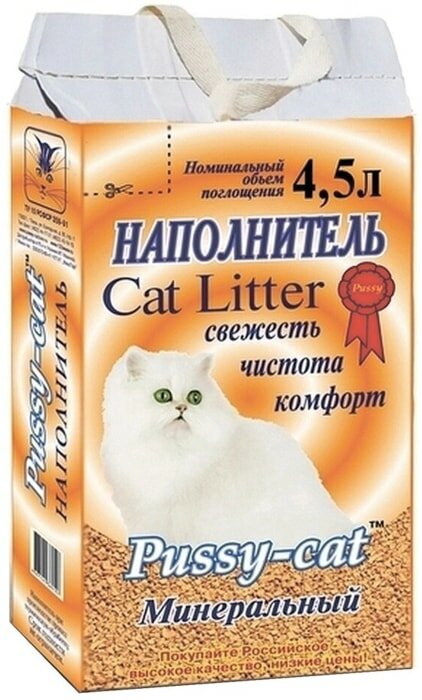 Наполнитель для кошачьего туалета Pussy-Cat Минеральный впитывающий 4.5л