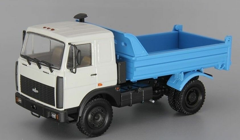 Масштабная модель грузовика коллекционная Минский 55514020 самосвал (1996-1999), серый / синий