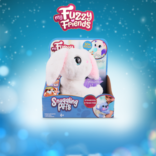 my snowy friends Мягкая игрушка My Fuzzy Friends Snuggling Pets - Кролик Поппи Серый 19 см