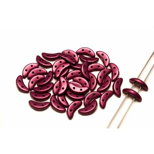 Бусины Crescent beads 10х3мм, цвет 0310-77027CR Saturated Metallic Granberry, 708-036, 5г (около 40 шт)