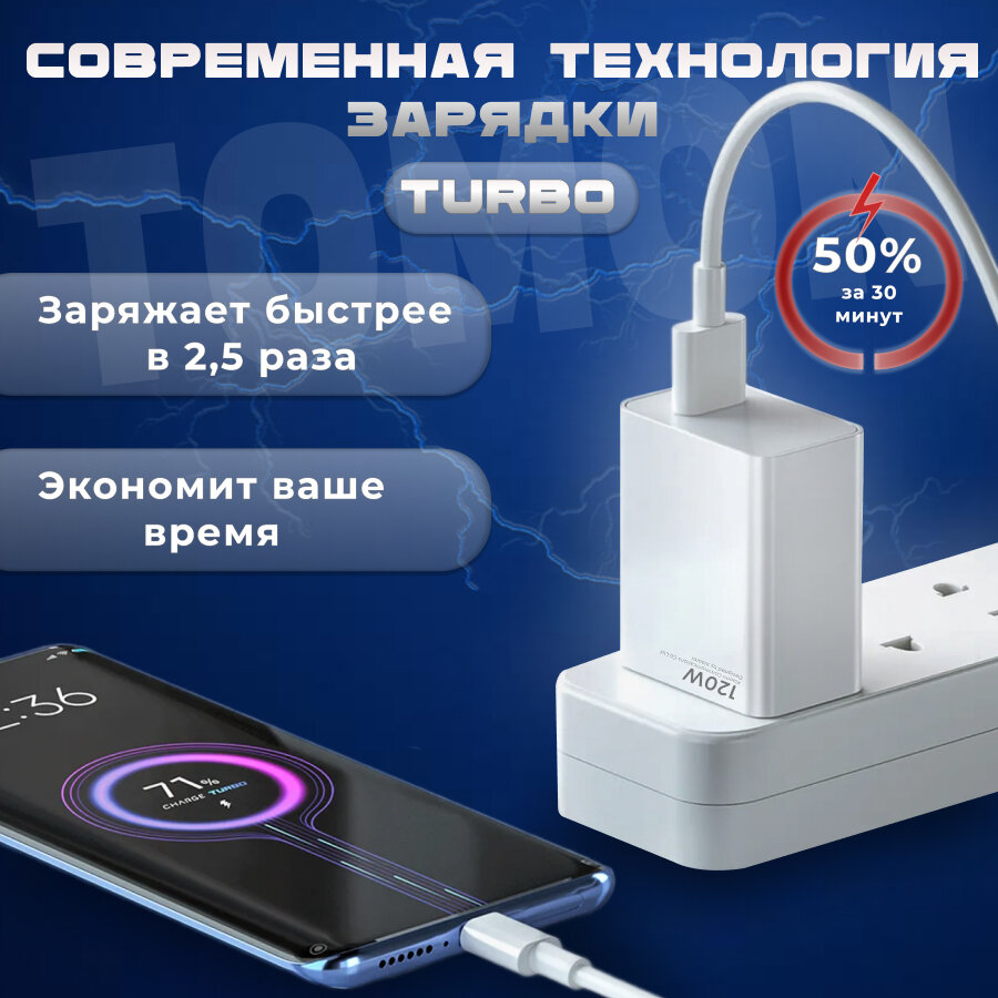 Зарядное устройство Xiaomi с проводом 120 Вт — фото 4