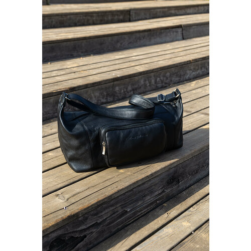 фото Сумка хобо 10007, фактура зернистая, черный anna federika