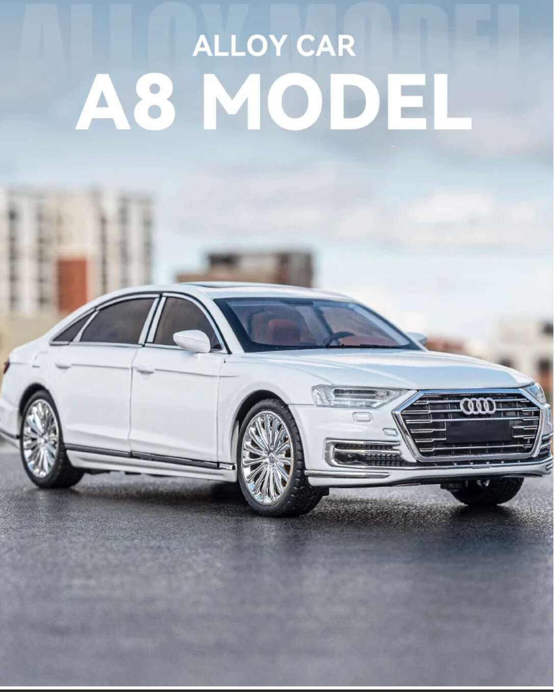 Коллекционная масштабная модель Ауди Audi A8L 1:24 (металл, свет, звук)