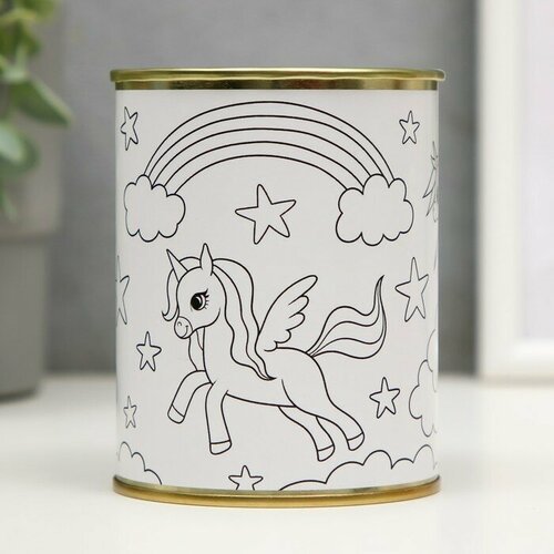 SUI Копилка-банка металл детская раскраска Единороги 328₽
