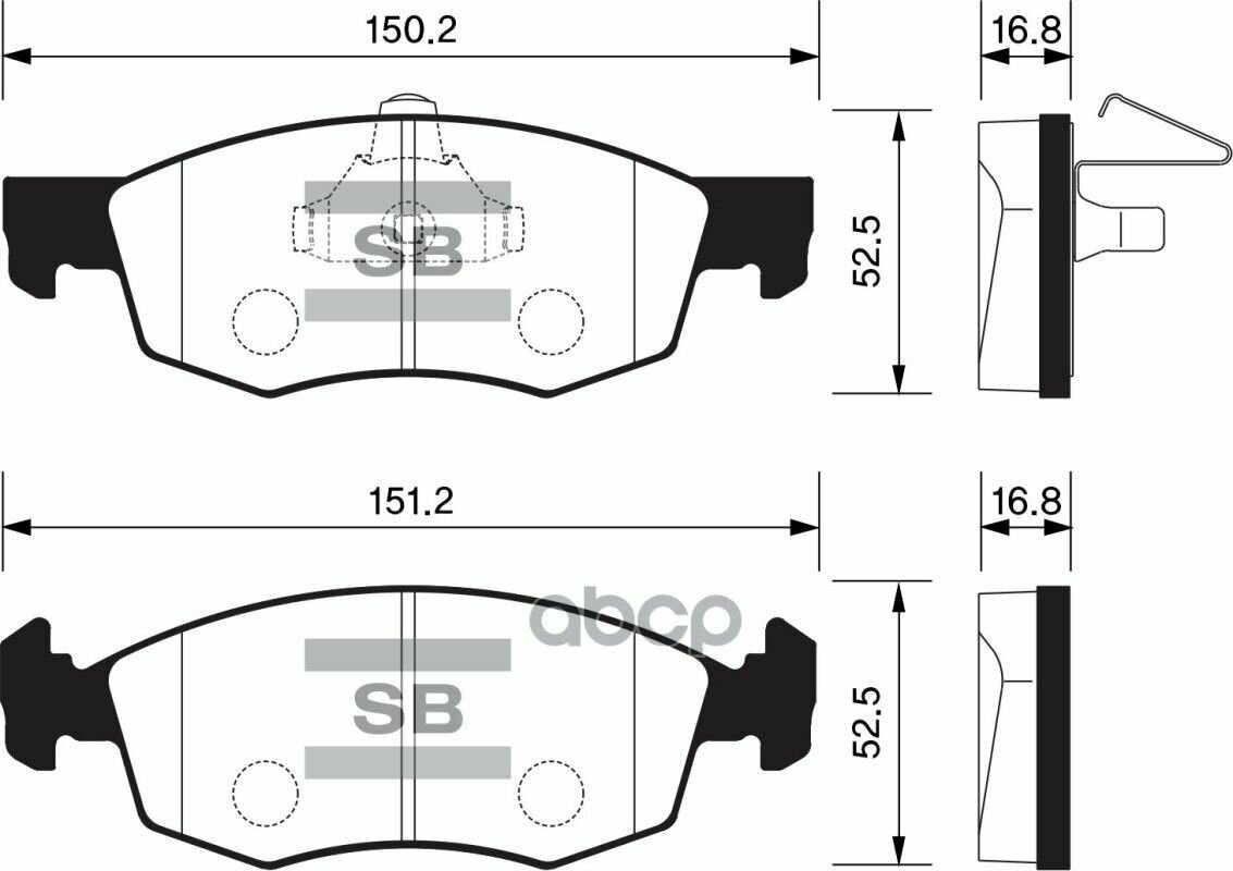 SANGSIN BRAKE SP1198 Колодки торм.пер.