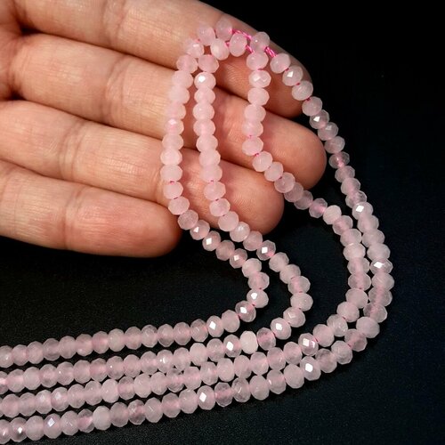 Бусины 6 мм из натурального камня розовый кварц нить 30 бусин 950₽