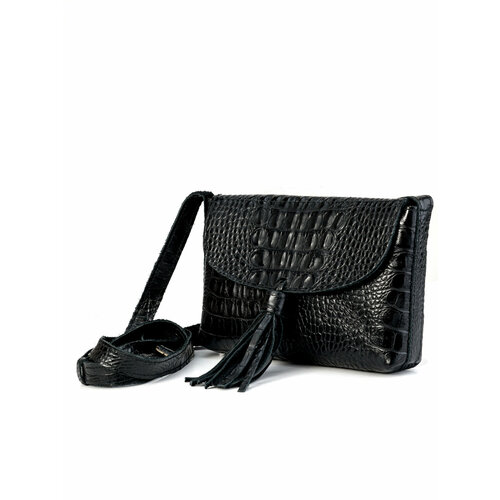 Сумка  кросс-боди Росгалант, фактура под рептилию, черный