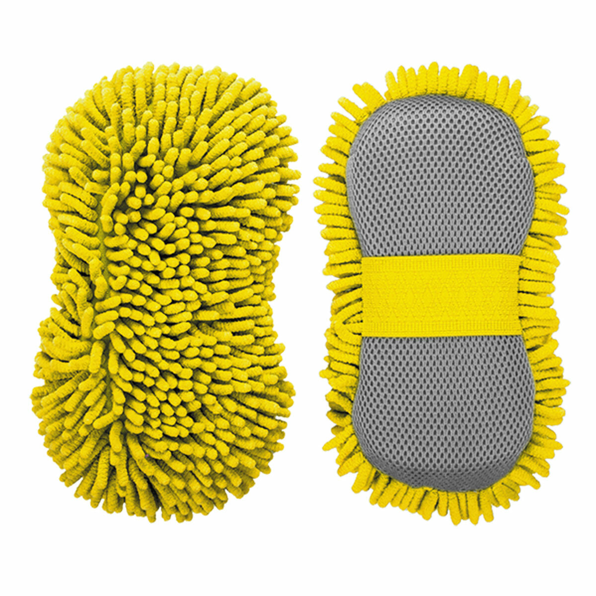 Комбинированная губка из микрофибры для мойки автомобиля. Цвет: желтый. ZIPOWER PM0273