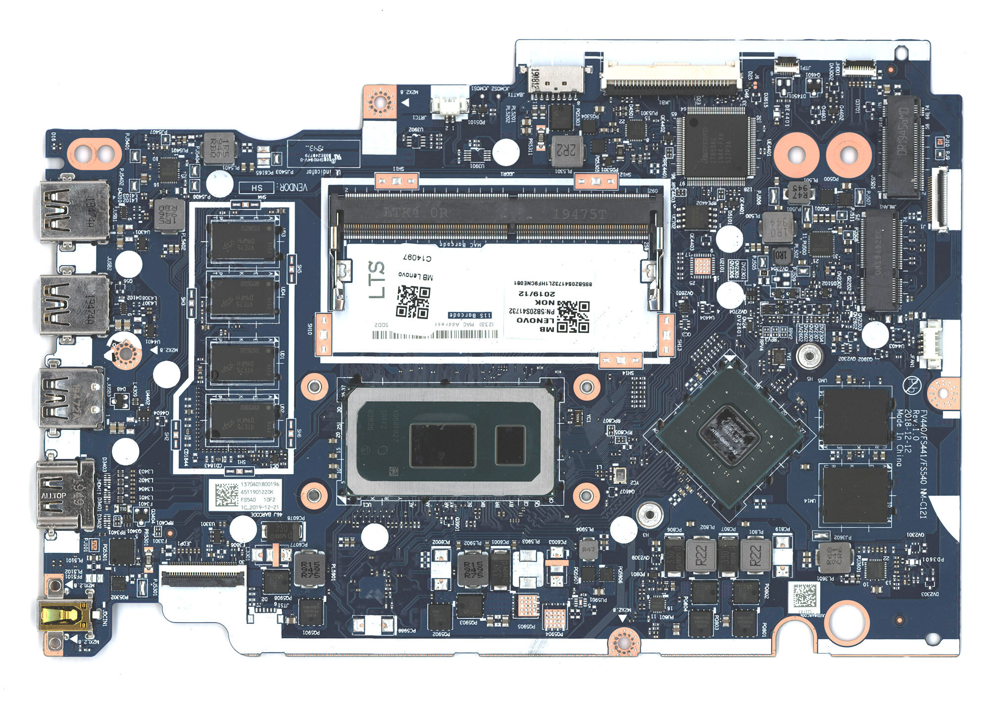 Материнская плата для Lenovo S145-15IWL MB L81MV NOK i3-8145U MX110 2G 4G