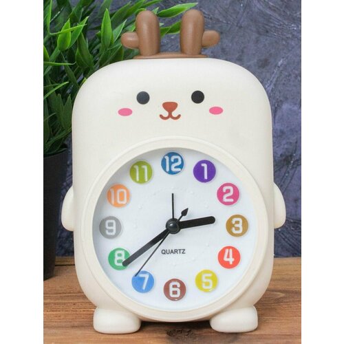 Часы настольные с будильником Rainbow deer white белый