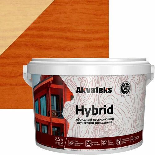 Антисептик Akvateks Hybrid гибридный лессирующий полуматовый тик 2.5 л