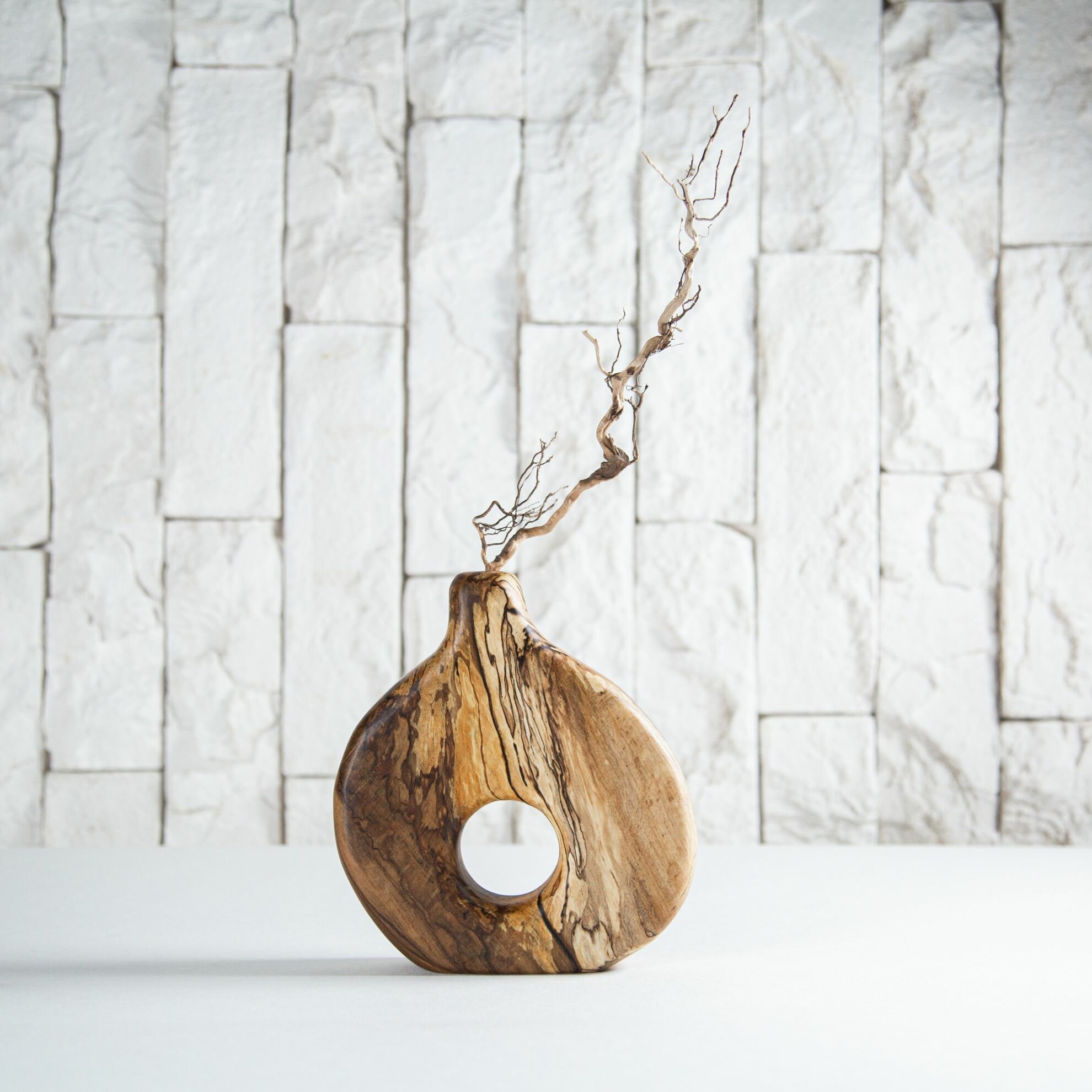 фото Ваза деревянная для сухоцветов 3KEDA, из серии "На ножках", 15 см, 1 шт