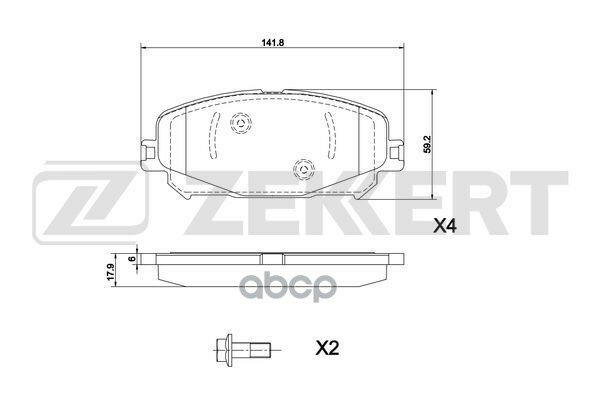 BS1311 ZEKKERT Колодки торм. диск. передн. Renault Captur II 20- Escape V 15- Megane IV Grandtour 17- Scenic IV
