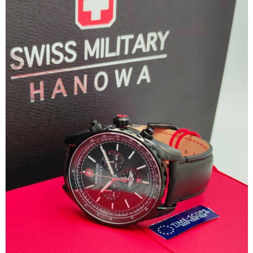 фото Наручные часы swiss military hanowa часы наручные мужские swiss military hanowa afterburn chrono smwgc0000330. кварцевый хронограф., черный