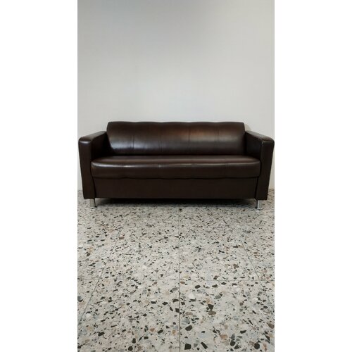 Диван офисный Baron, механизм Нераскладной, 160х70х73 см, темно-коричневый глянцевый