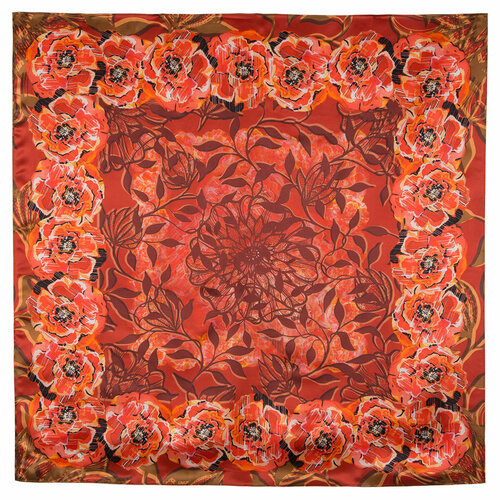 Платок Павловопосадская платочная мануфактура, 89х89 см, красный
