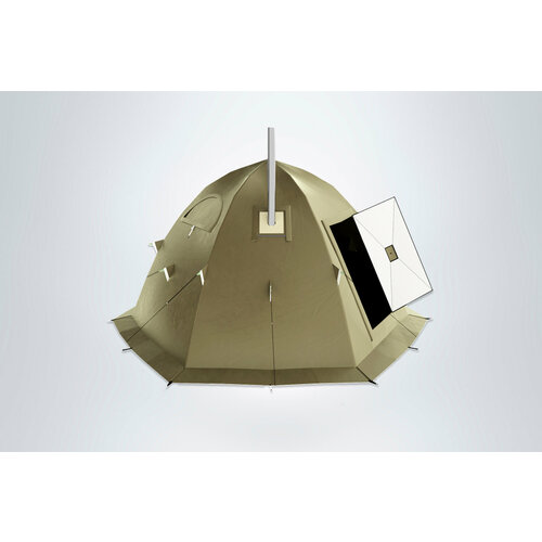 фото Туристическая палатка мфп-3 stovetent, 3х3х2 м, хаки, двухслойная, походная, кемпинговая, рыболовная, охотничья