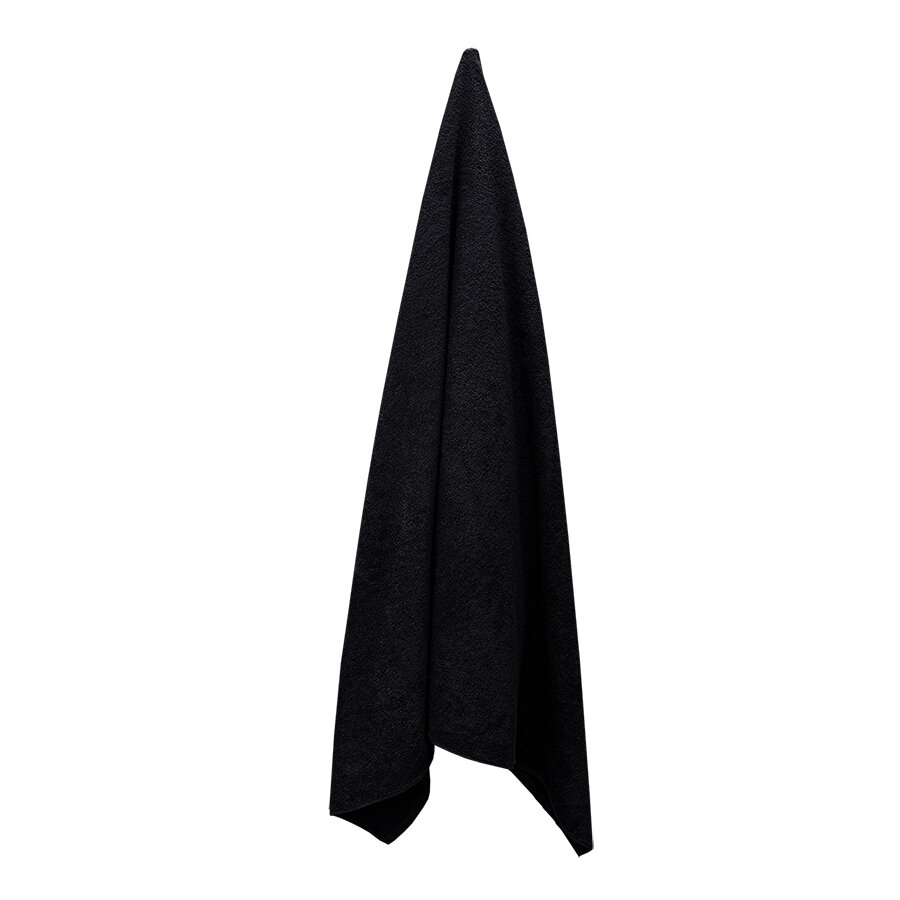Полотенце махровое 70x140 моно цвет черный - фотография № 3