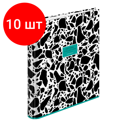 Комплект 10 шт, Тетрадь на кольцах А5, 120л, 7БЦ, ArtSpace Узоры. BW collection, глянцевая ламинация