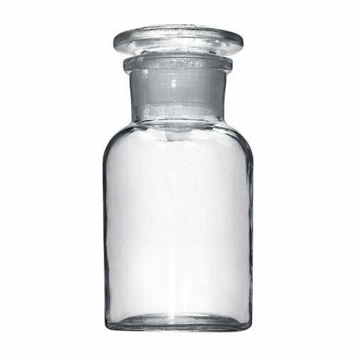 Склянка для реактивов из светлого стекла с широкой горловиной и притертой пробкой 500 мл 1 шт.