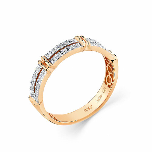 Кольцо Diamant online, золото, 585 проба, бриллиант, размер 18, бесцветный