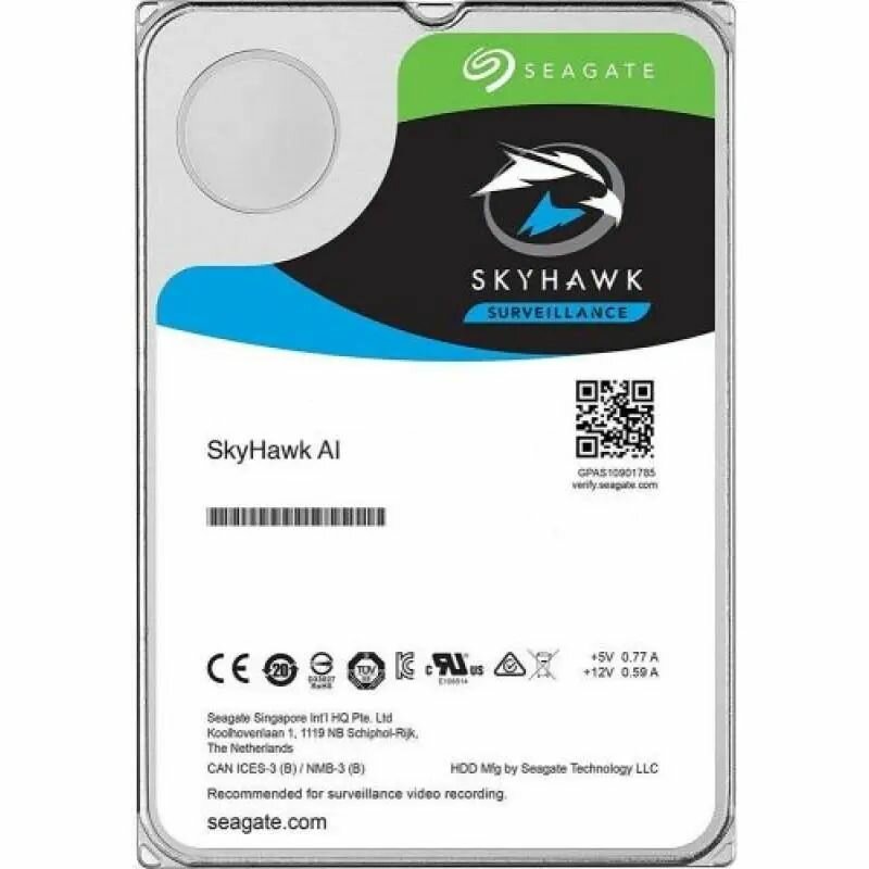 Внутренний HDD диск SEAGATE SkyHawk Surveillance 14Tb SATA3, 3.5" (ST14000VE0008)