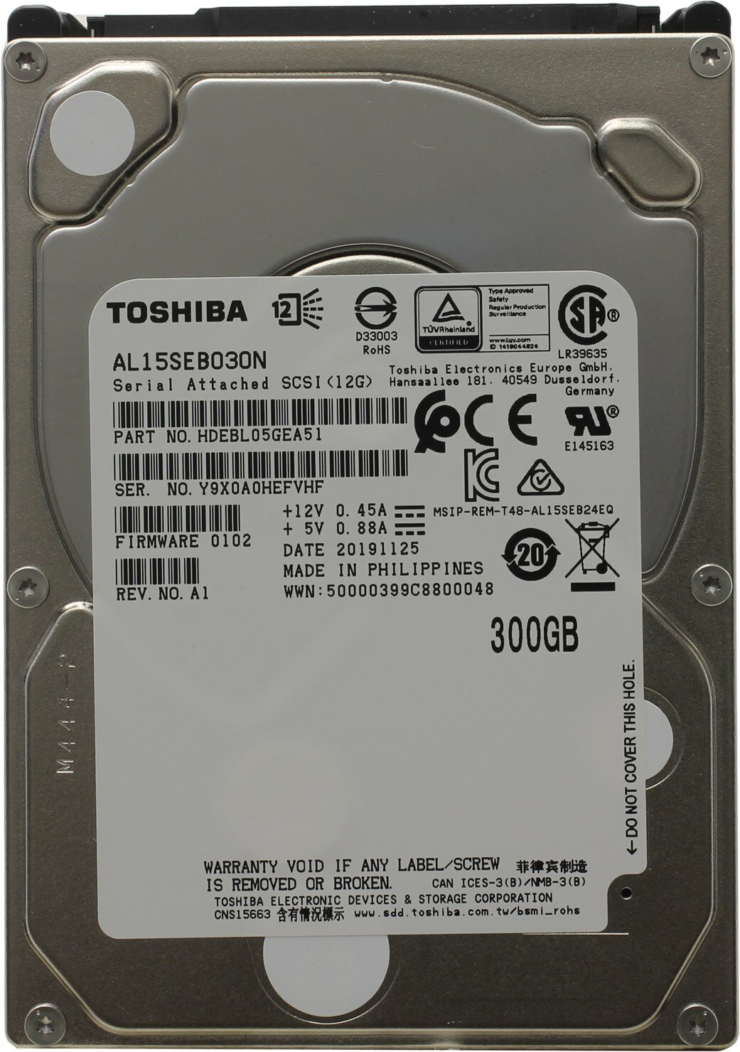 Жесткий диск TOSHIBA , 300Гб, HDD, SAS 3.0, 2.5" - фото №13