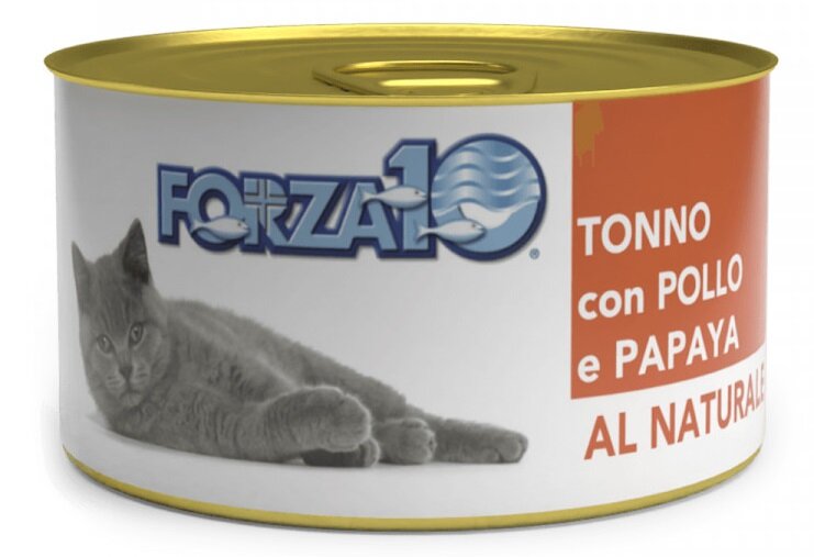 Влажный корм для взрослых кошек FORZA10 TONNO con POLLO e PAPAYA AL Naturale тунец с курицей и папаей 75г